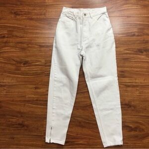 Vintage 90’s Sergio Valente White High Waist Slim Taper Ankle Jeans Size 7 Retro
